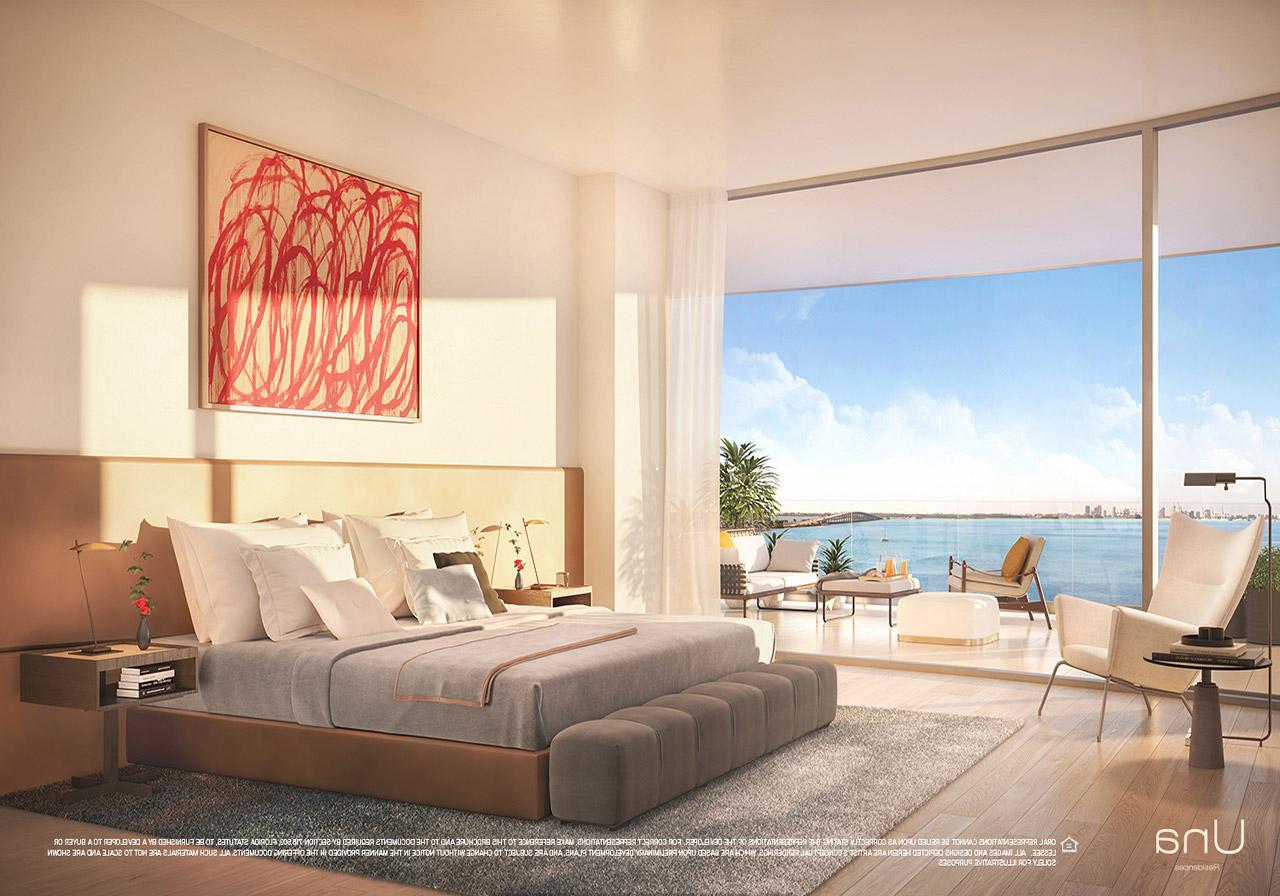 Una Residences Bedroom Rendering